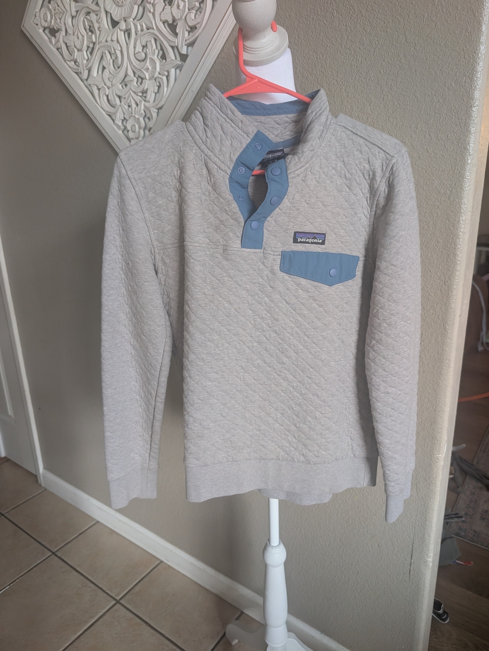 Patagonia Quilted Snap-Front Pullover Sweater Size Small